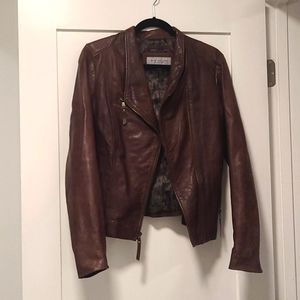 Andrew Marc, Brown Leather Jacket, Medium